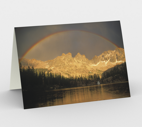 Nature Greeting Card, 5x7 - Rainbow Over Middle Cramer Lake