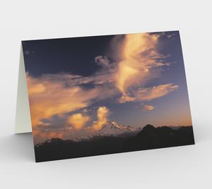 Nature Greeting Card, 5x7 - Mt Baker Sunset