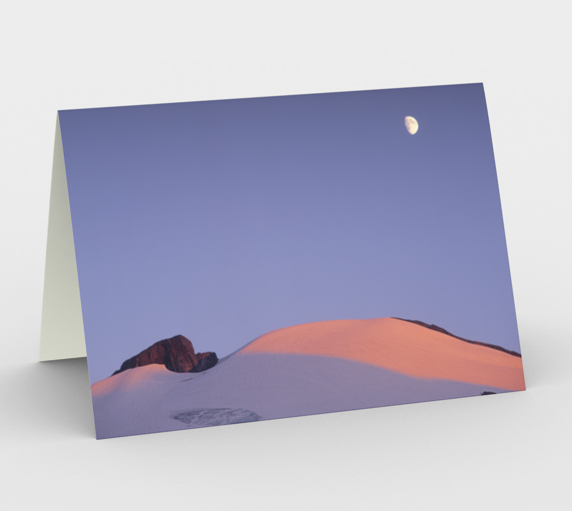 Nature Greeting Card, 5x7 - Moon Over Mt Ruth