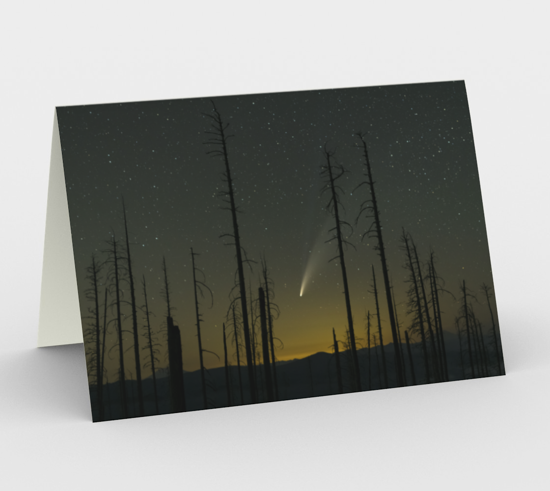 Nature Greeting Card, 5x7 - Comet NEOWISE Through Trees