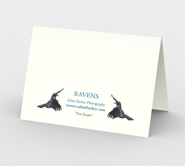 Raven Greeting Card, 5x7 - Time Keeper