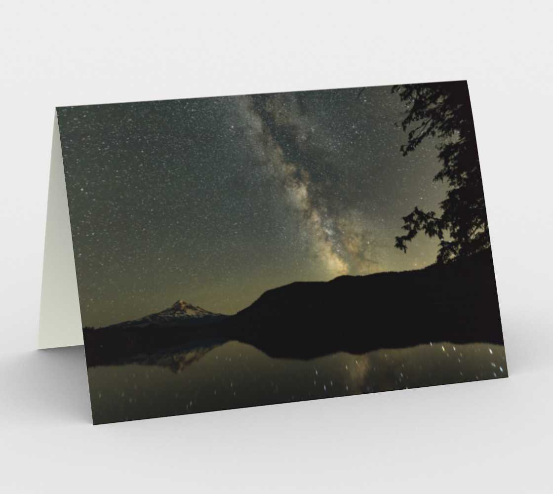 Nature Greeting Card, 5x7 - Milky Way with Mt Hood and Lost Lake