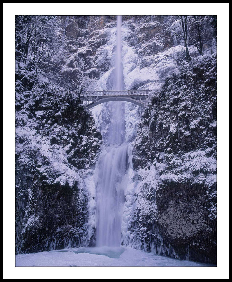 Limited ed. Nature Print - Multnomah Falls in Winter, OR