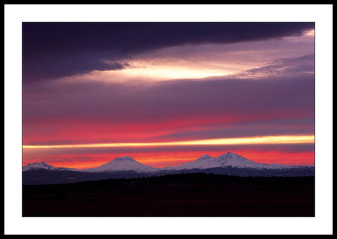Limited ed. Nature Print - Three Sisters Sunset, OR